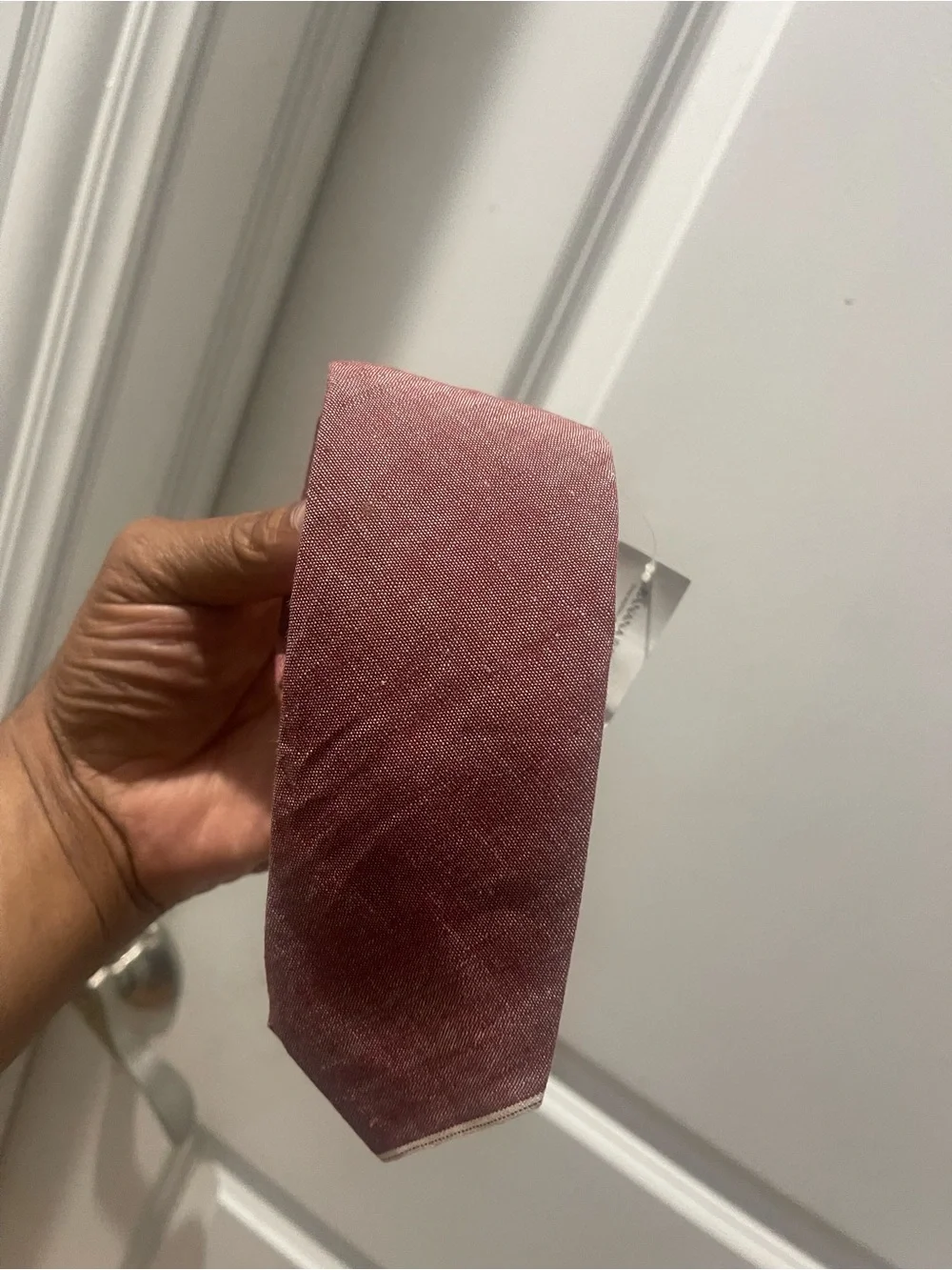 NWT Banana Republic Linen/Chambray Necktie in Dusty Rose Sz OS